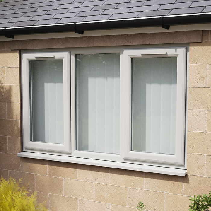Crystal 3 Clear Glass Triple Glazed uPVC Window - Agate and White - Left and Right Handed
