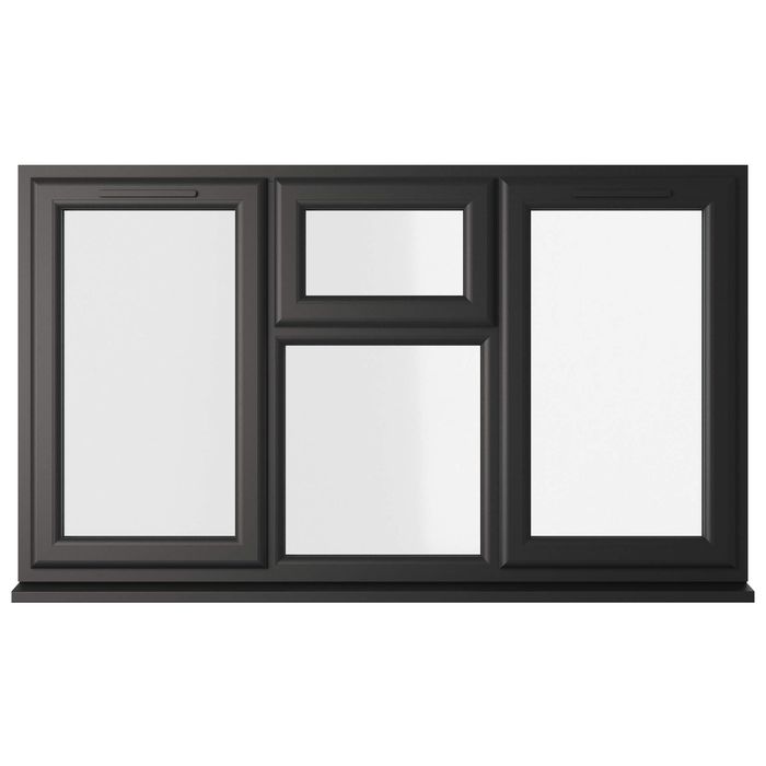 Crystal 4 Clear Glass Triple Glazed uPVC Window - Black and White - Left and Right Handed