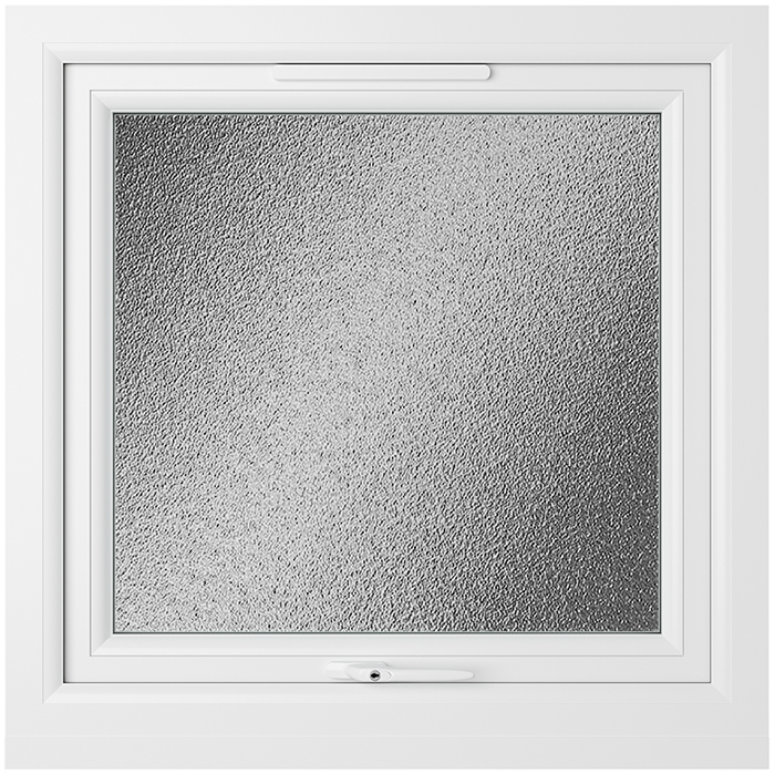 Crystal 1 Obscure Glass Double Glazed uPVC Window - Black and White