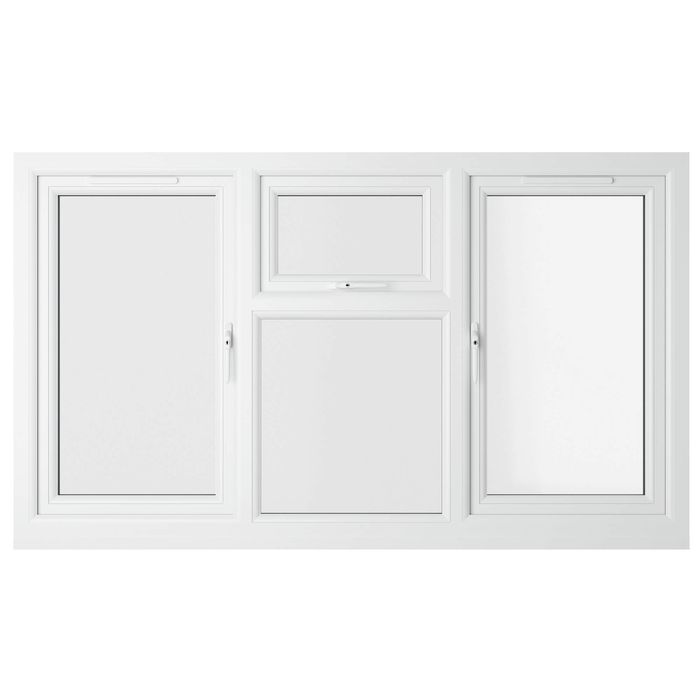 Crystal 4 Clear Glass Triple Glazed uPVC Window - Black and White - Left and Right Handed