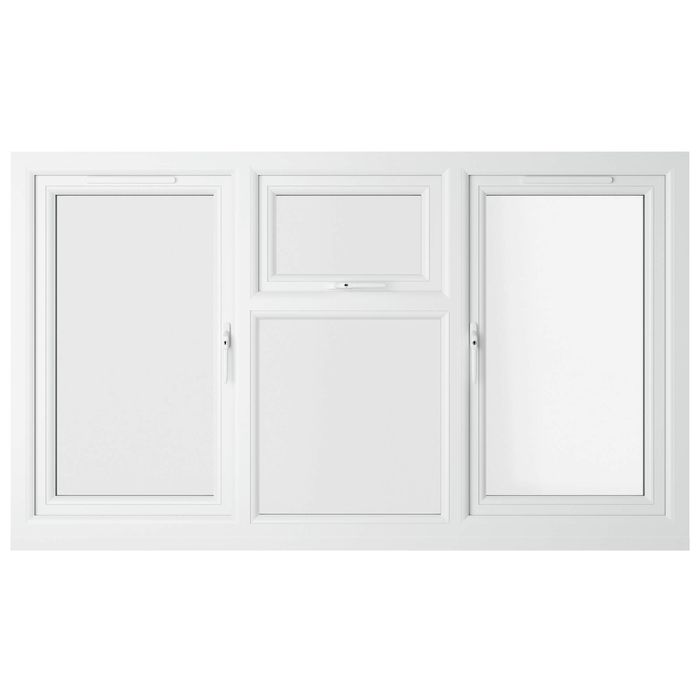 Crystal 4 Clear Glass Triple Glazed uPVC Window - Agate and White - Left and Right Handed