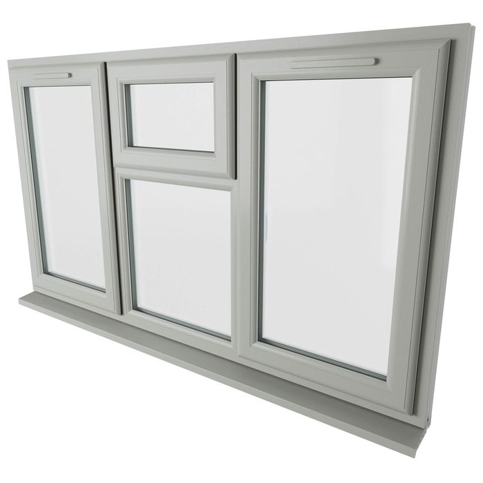 Crystal 4 Clear Glass Triple Glazed uPVC Window - Agate and White - Left and Right Handed