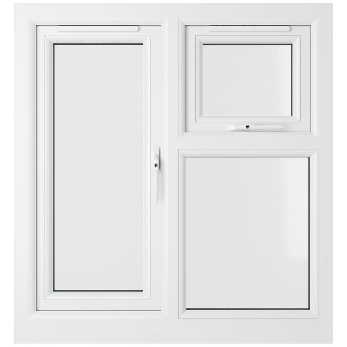 Crystal 3 Clear Glass Triple Glazed uPVC Window - Black and White - Right Handed