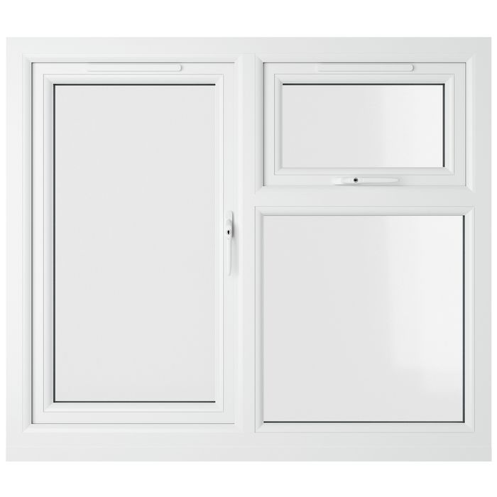Crystal 3 Clear Glass Triple Glazed uPVC Window - Black and White - Right Handed