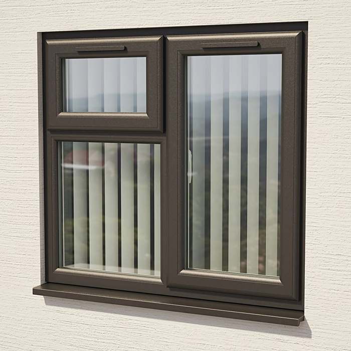 Crystal 3 Clear Glass Triple Glazed uPVC Window - Black and White - Right Handed