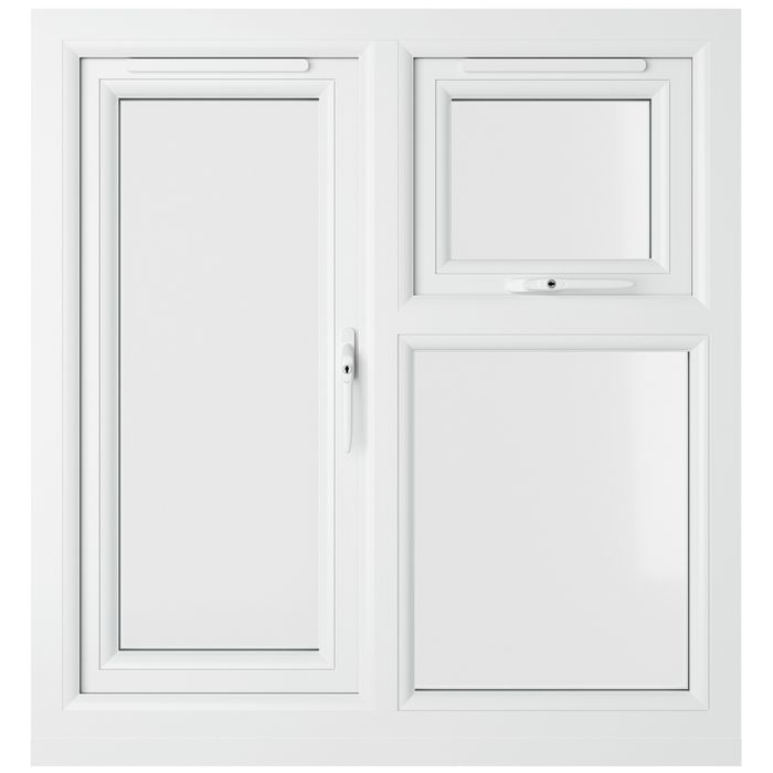 Crystal 3 Clear Glass Triple Glazed uPVC Window - Agate and White - Right Handed