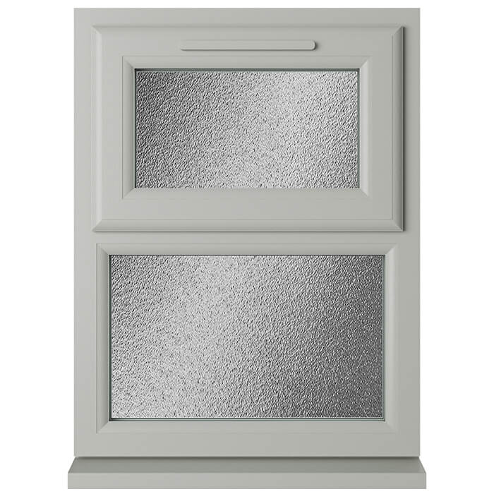 Crystal 2 Obscure Glass Triple Glazed uPVC Window - Agate and White