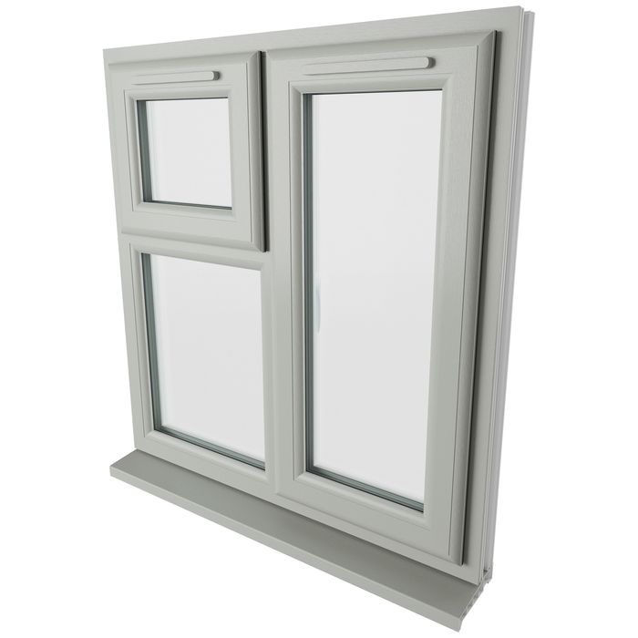Crystal 3 Clear Glass Triple Glazed uPVC Window - Agate and White - Right Handed