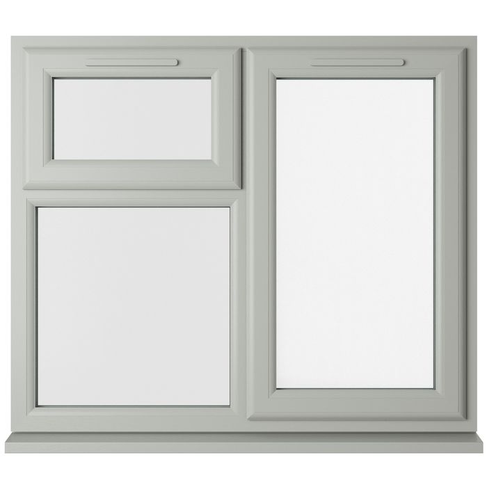Crystal 3 Clear Glass Triple Glazed uPVC Window - Agate and White - Right Handed