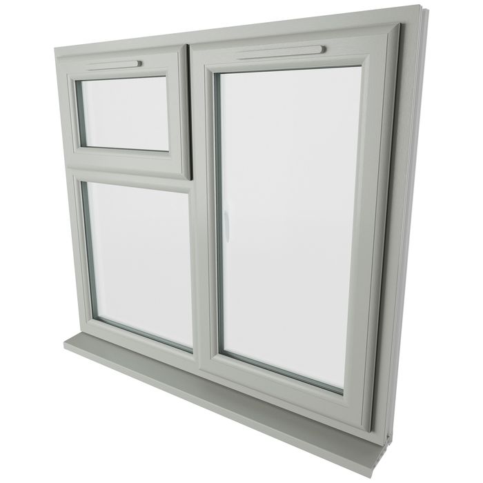 Crystal 3 Clear Glass Triple Glazed uPVC Window - Agate and White - Right Handed
