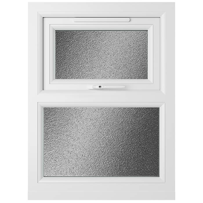 Crystal 2 Obscure Glass Triple Glazed uPVC Window - Agate and White