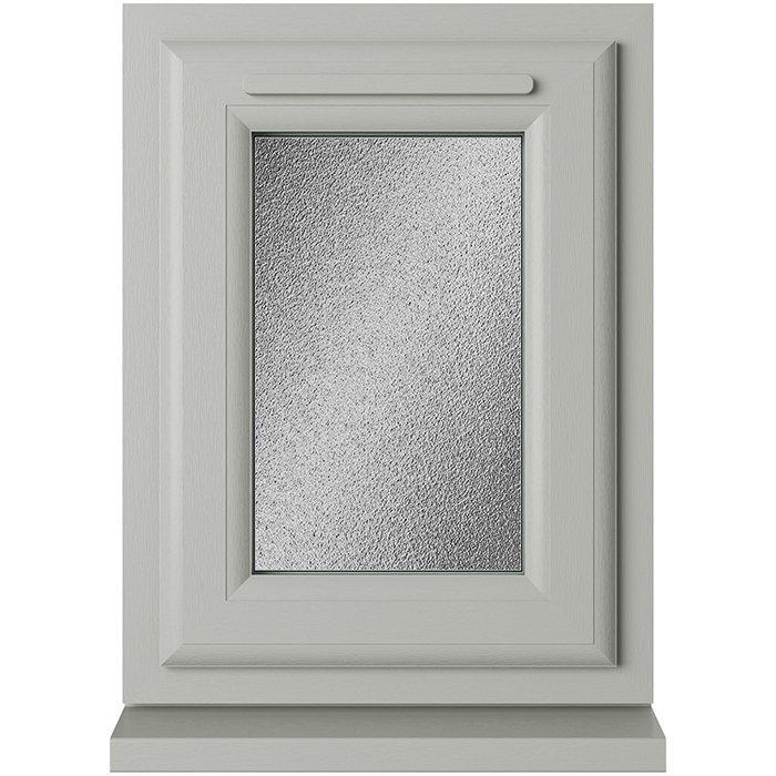 Crystal 1 Obscure Glass Triple Glazed uPVC Window - Agate and White