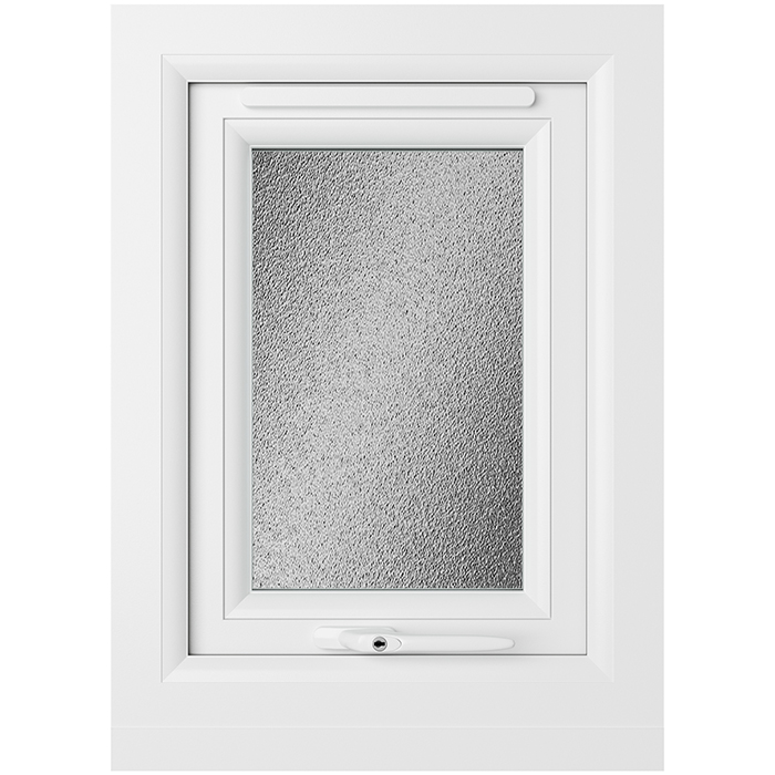 Crystal 1 Obscure Glass Triple Glazed uPVC Window - Agate and White