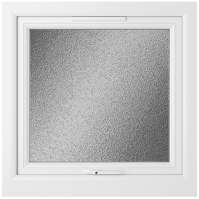 Crystal 1 Obscure Glass Triple Glazed uPVC Window - Agate and White