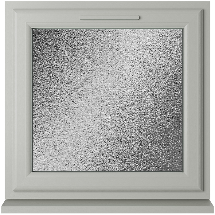 Crystal 1 Obscure Glass Triple Glazed uPVC Window - Agate and White