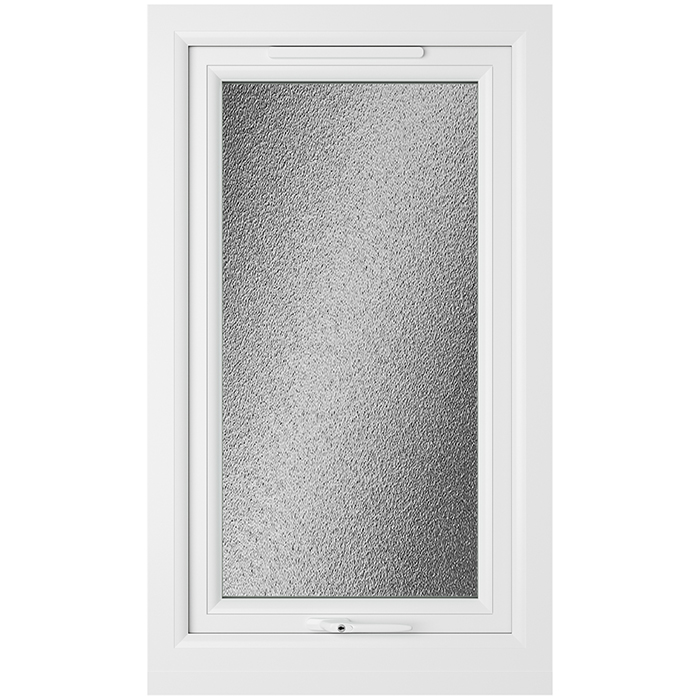Crystal 1 Obscure Glass Triple Glazed uPVC Window - Agate and White