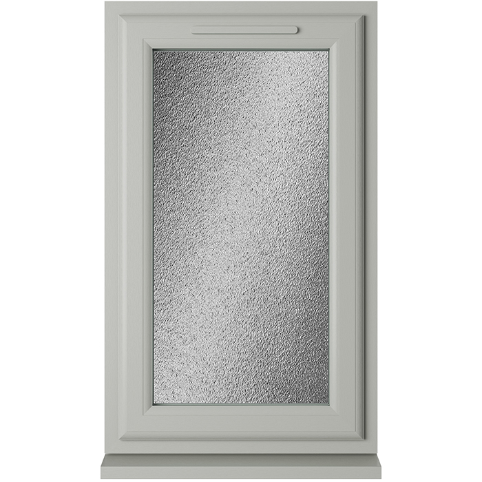 Crystal 1 Obscure Glass Triple Glazed uPVC Window - Agate and White