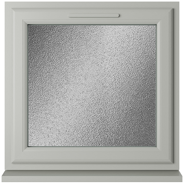 Crystal 1 Obscure Glass Triple Glazed uPVC Window - Agate and White