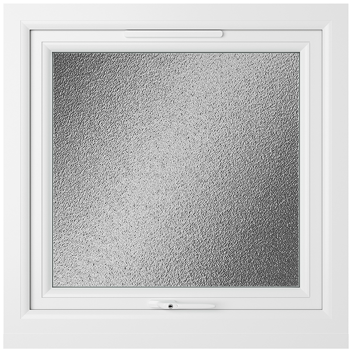 Crystal 1 Obscure Glass Triple Glazed uPVC Window - Agate and White