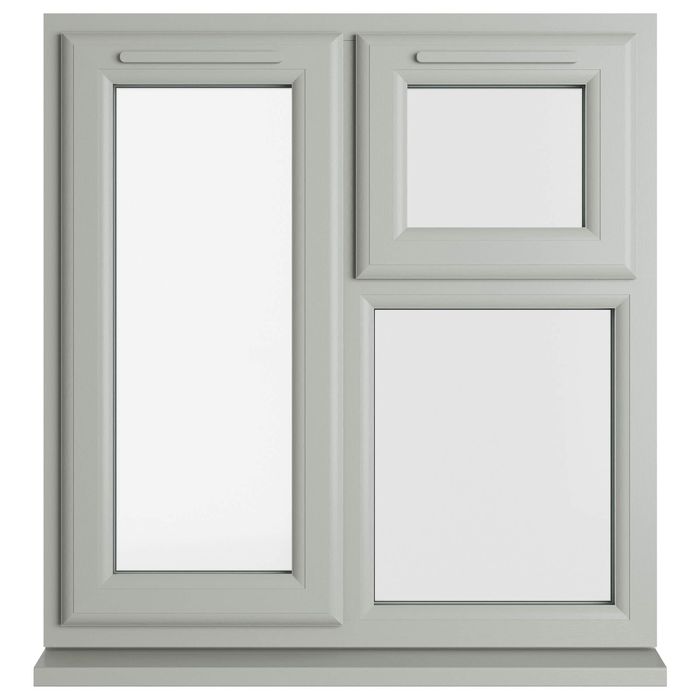 Crystal 3 Clear Glass Triple Glazed uPVC Window - Agate and White - Left Handed