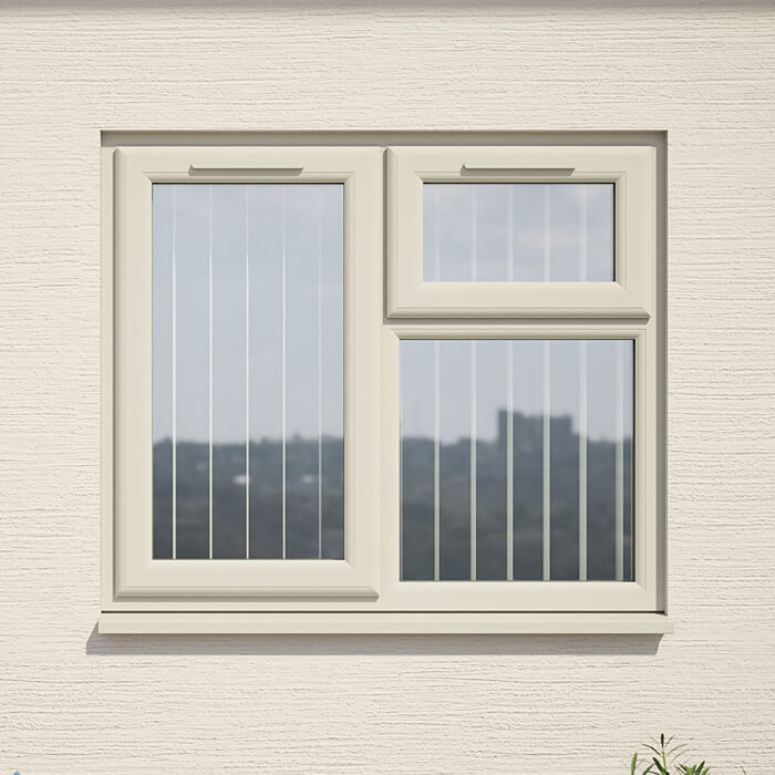 Crystal 3 Clear Glass Triple Glazed uPVC Window - Agate and White - Left Handed