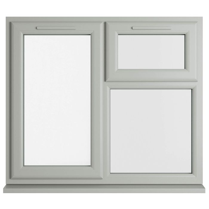 Crystal 3 Clear Glass Triple Glazed uPVC Window - Agate and White - Left Handed