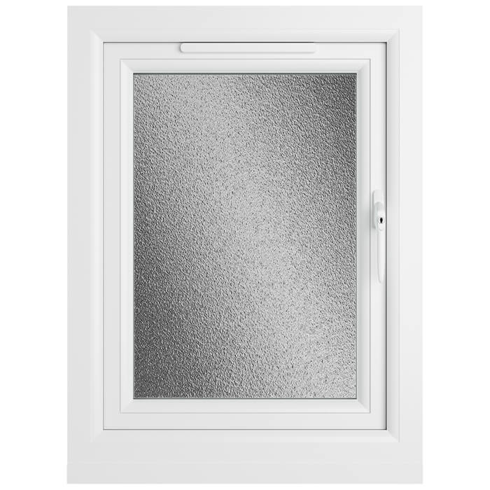 Crystal 1 Obscure Glass Triple Glazed uPVC Window - White - Left Handed