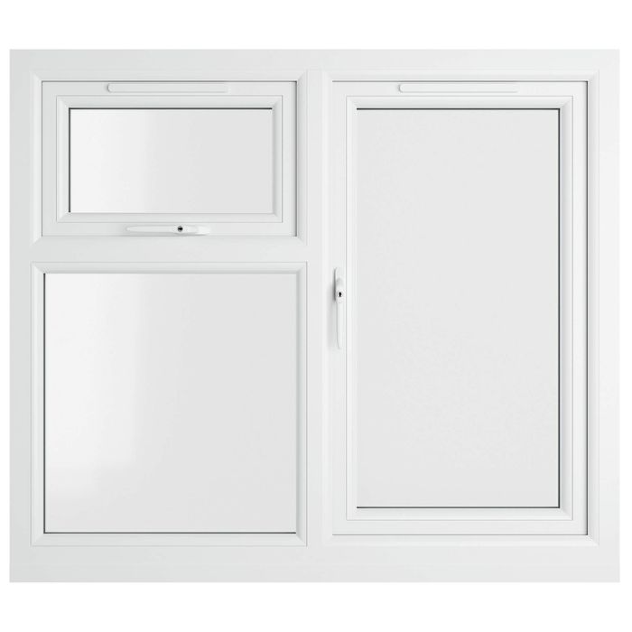 Crystal 3 Clear Glass Triple Glazed uPVC Window - Agate and White - Left Handed