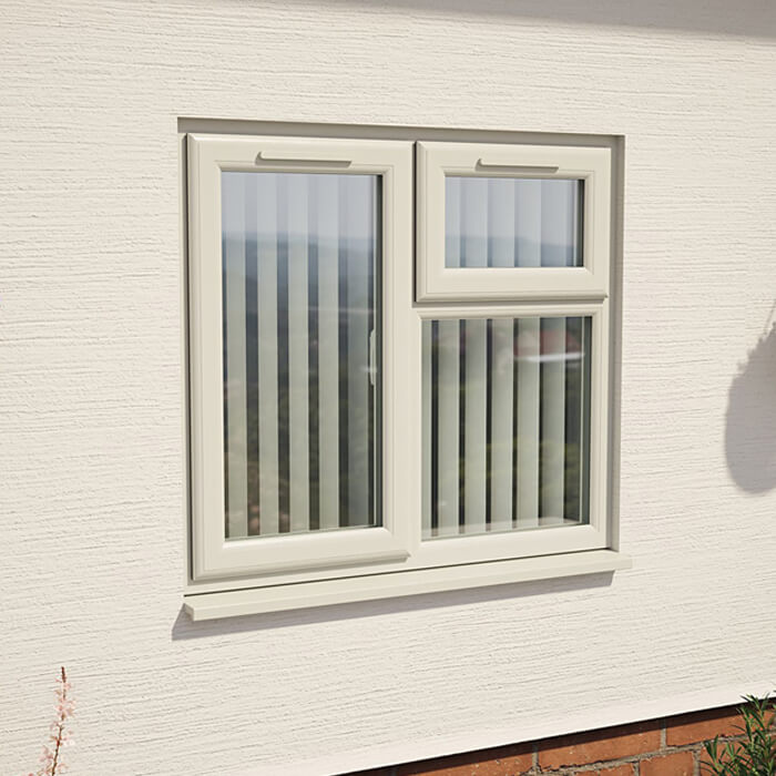 Crystal 3 Clear Glass Triple Glazed uPVC Window - Agate and White - Left Handed