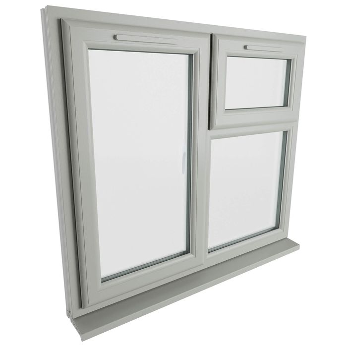 Crystal 3 Clear Glass Triple Glazed uPVC Window - Agate and White - Left Handed