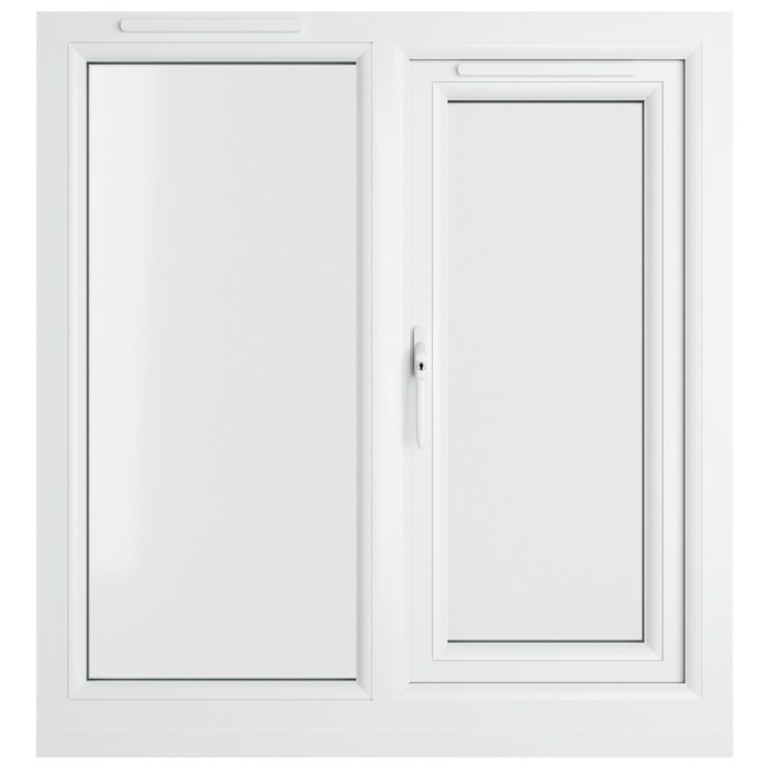 Crystal 2 Clear Glass Double Glazed uPVC Window - Black and White - Left Hand