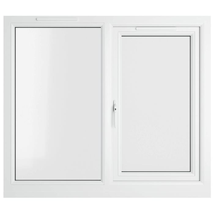 Crystal 2 Clear Glass Double Glazed uPVC Window - Black and White - Left Hand