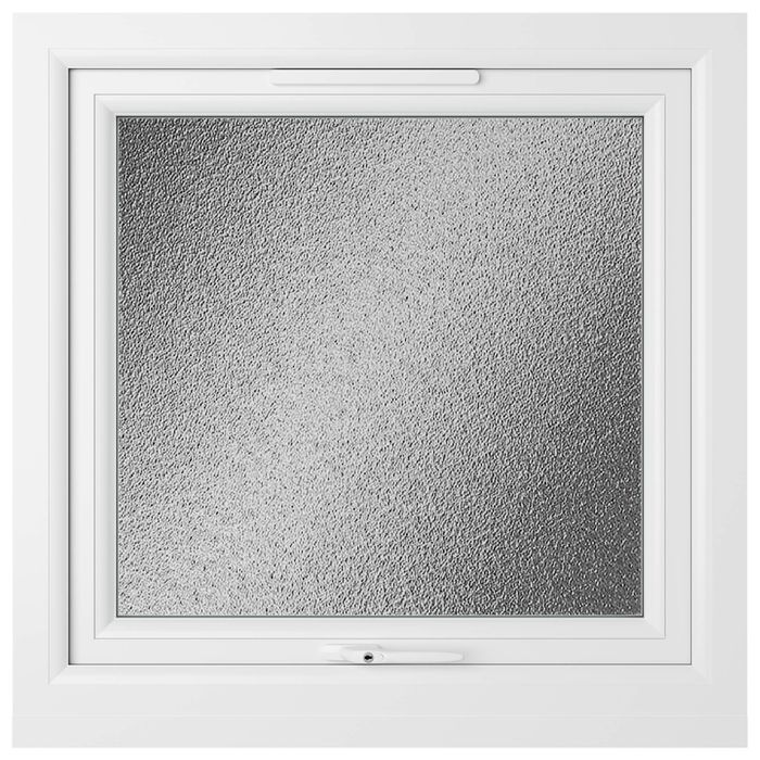 Crystal 1 Obscure Glass Triple Glazed uPVC Window - Grey and White