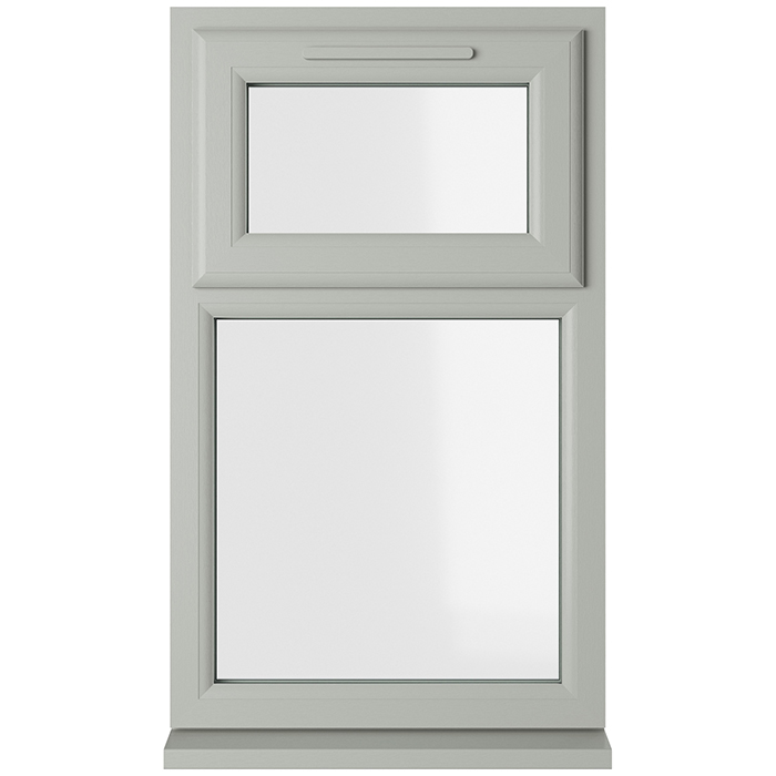 Crystal 2 Clear Glass Double Glazed uPVC Window - Agate and White