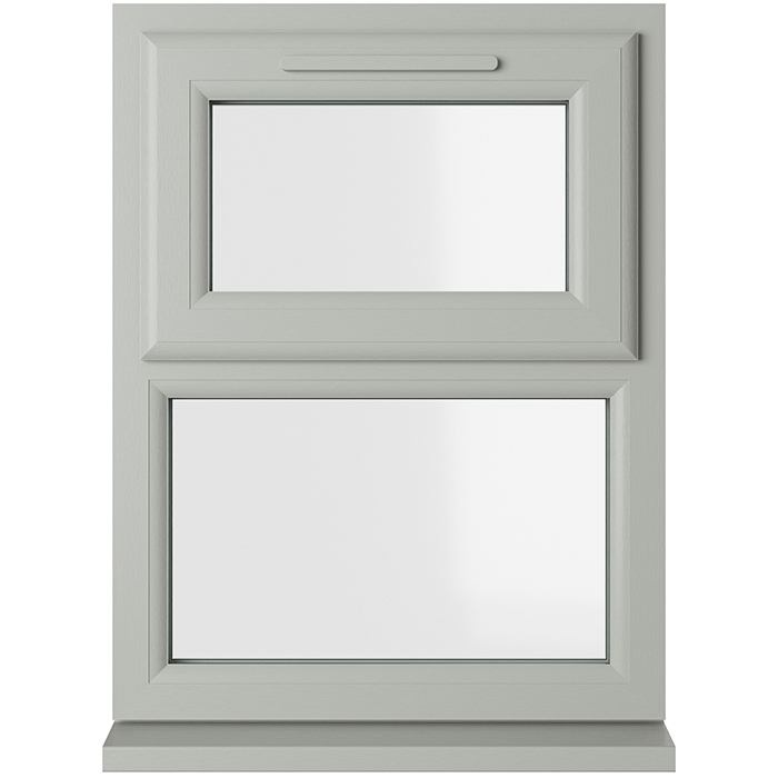 Crystal 2 Clear Glass Double Glazed uPVC Window - Agate and White