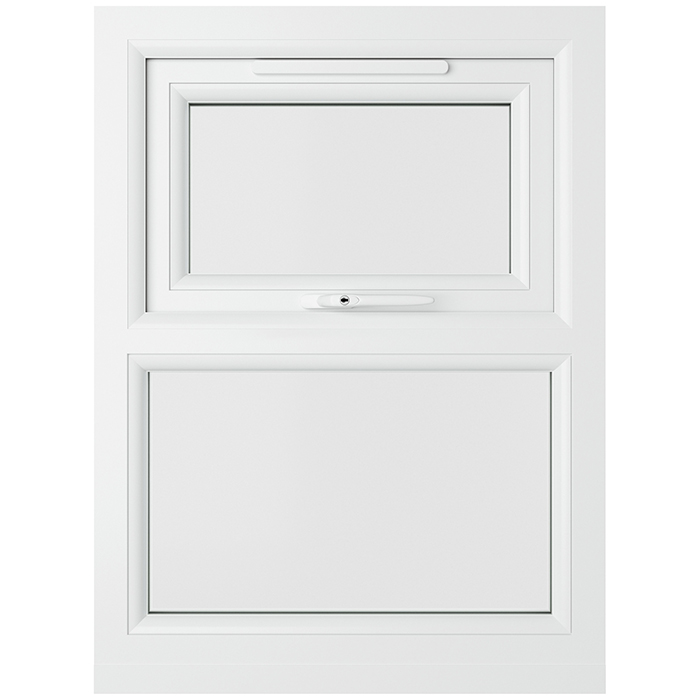 Crystal 2 Clear Glass Double Glazed uPVC Window - Agate and White
