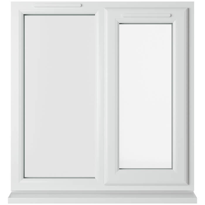 Crystal 2 Clear Glass Double Glazed uPVC Window - White - Right Handed