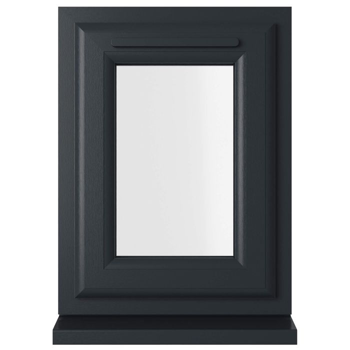 Crystal 1 Clear Glass Triple Glazed uPVC Window - Grey and White