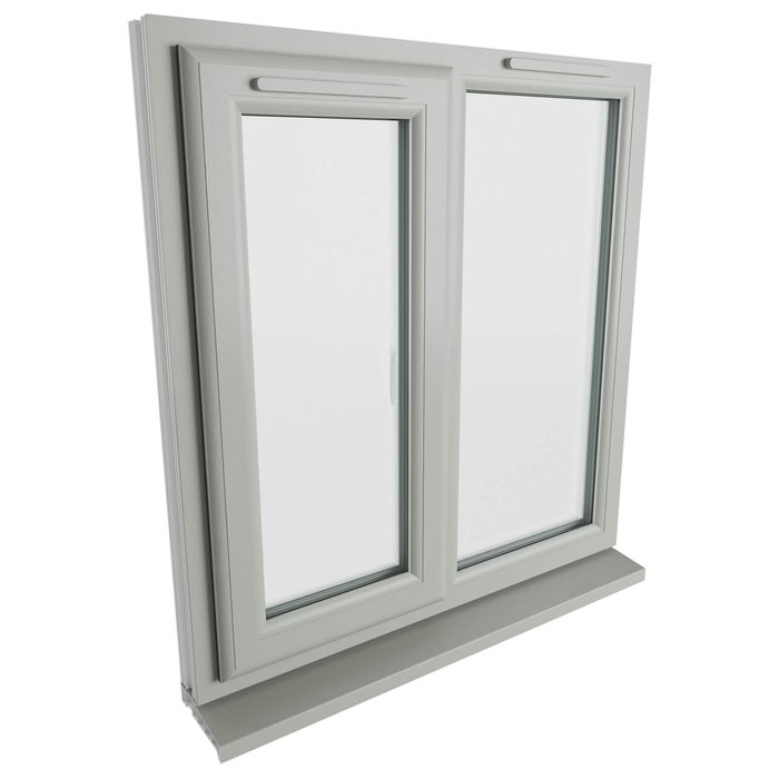 Crystal 2 Clear Glass Triple Glazed uPVC Window - Agate and White - Left Handed