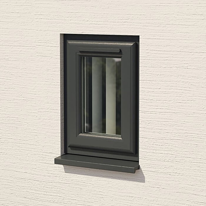 Crystal 1 Clear Glass Triple Glazed uPVC Window - Grey and White