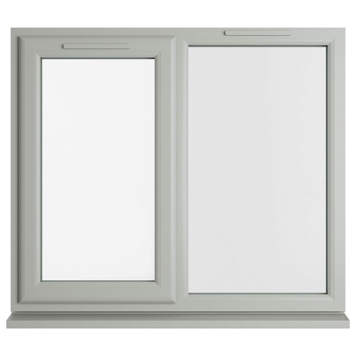 Crystal 2 Clear Glass Triple Glazed uPVC Window - Agate and White - Left Handed