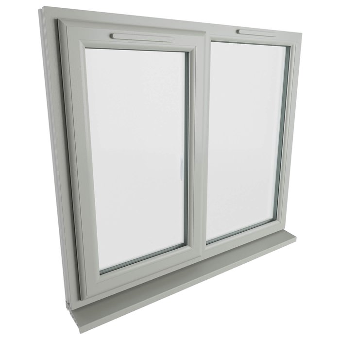 Crystal 2 Clear Glass Triple Glazed uPVC Window - Agate and White - Left Handed