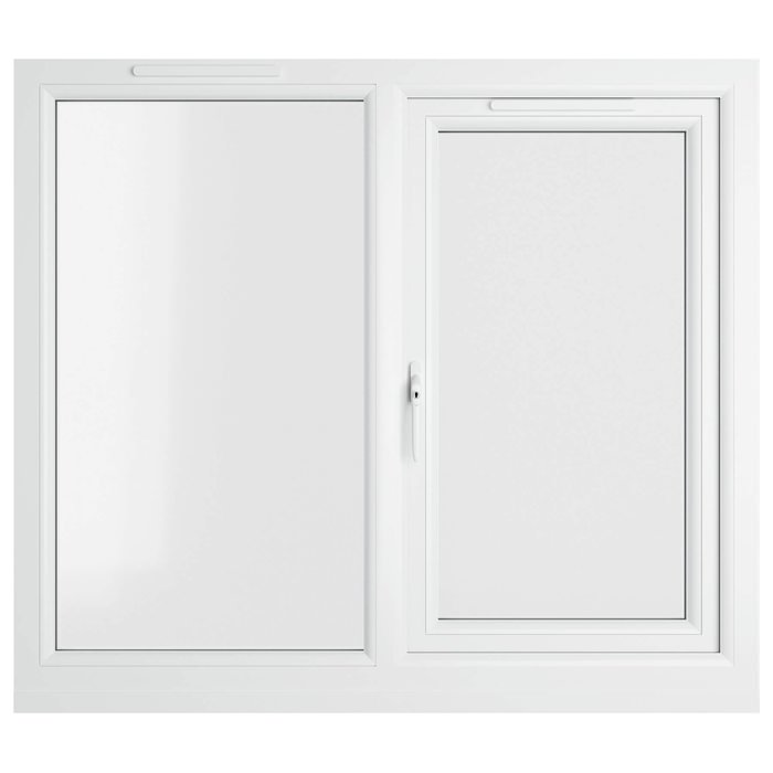 Crystal 2 Clear Glass Triple Glazed uPVC Window - Agate and White - Left Handed