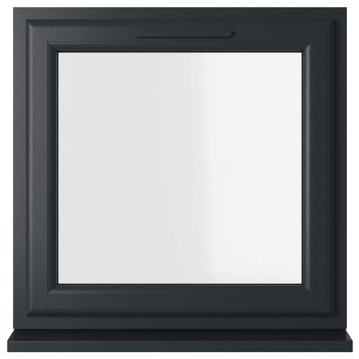 Crystal 1 Clear Glass Triple Glazed uPVC Window - Grey and White