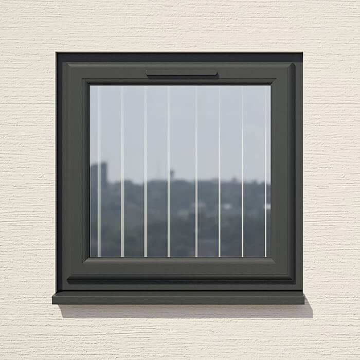 Crystal 1 Clear Glass Triple Glazed uPVC Window - Grey and White