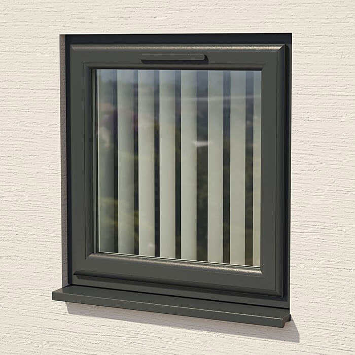 Crystal 1 Clear Glass Triple Glazed uPVC Window - Grey and White