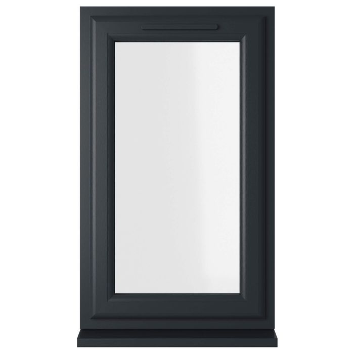 Crystal 1 Clear Glass Triple Glazed uPVC Window - Grey and White