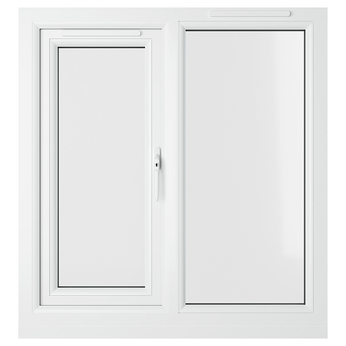 Crystal 2 Clear Glass Double Glazed uPVC Window - Grey and White - Right Handed