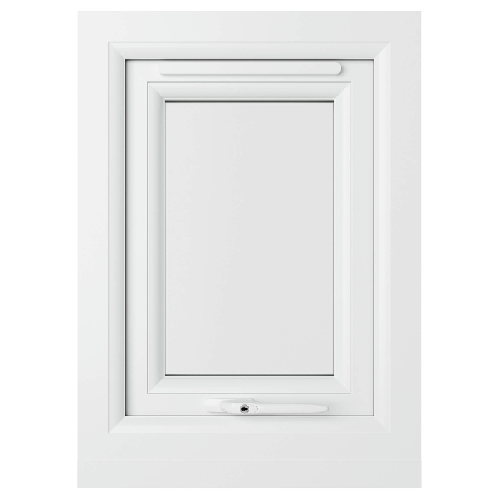 Crystal Clear Glass Double Glazed uPVC Window - Agate and White
