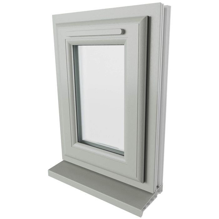 Crystal Clear Glass Double Glazed uPVC Window - Agate and White